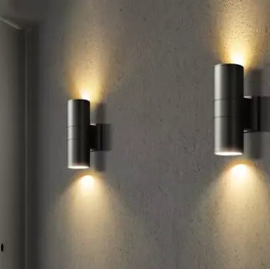 Applique Murale Extérieure Design – LED COB Puissante, Noir/Gris, Pour Maison & Jardin - FlexiLight