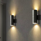 Applique Murale Extérieure Design – LED COB Puissante, Noir/Gris, Pour Maison & Jardin - FlexiLight