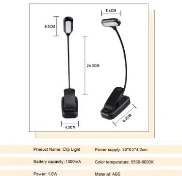 Pack de Deux Mini Lampe de Lecture LED - FlexiLight