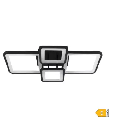 Plafonnier LED moderne NOIR, plafonnier à intensité variable 54W avec télécommande - FlexiLight