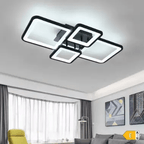 Plafonnier LED moderne NOIR, plafonnier à intensité variable 54W avec télécommande - FlexiLight